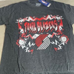 Blue 84 Men's Charcoal and Red Trail Blazers Tee